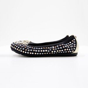 Stuart Weitzman Fannie Tara Black Silver & Gold Ballet Flats - Girls' 1